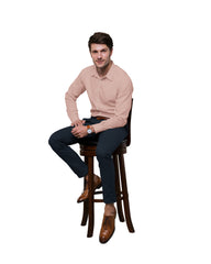 PEACH ROSE SOLID PLAIN COTTON SHIRT