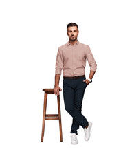 PEACH ROSE SOLID PLAIN COTTON SHIRT