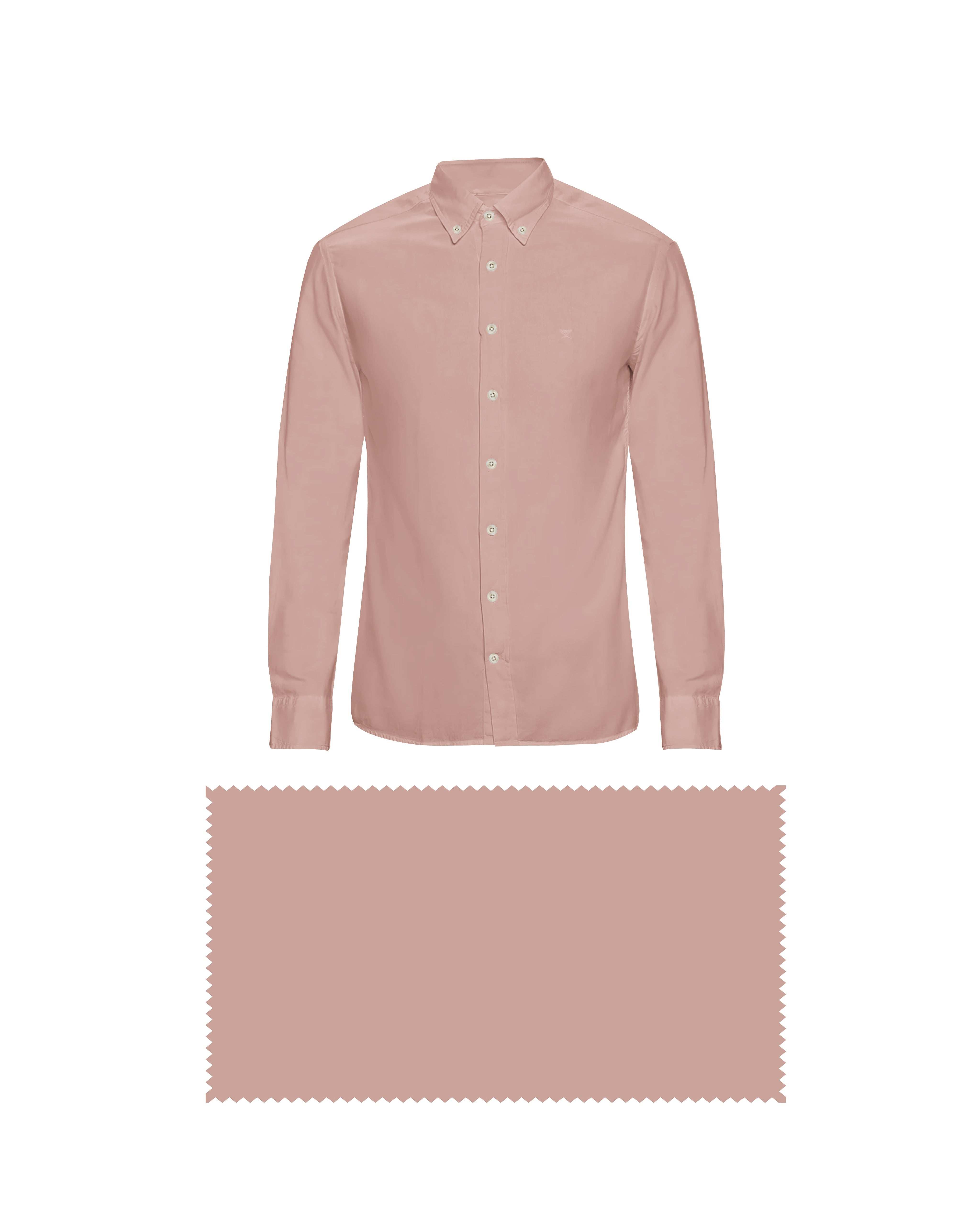 PEACH ROSE SOLID PLAIN COTTON SHIRT + OCEAN BLUE FORMAL COTTON PANT