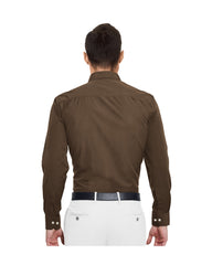 GOLDEN BROWN SOLID PLAIN COTTON SHIRT