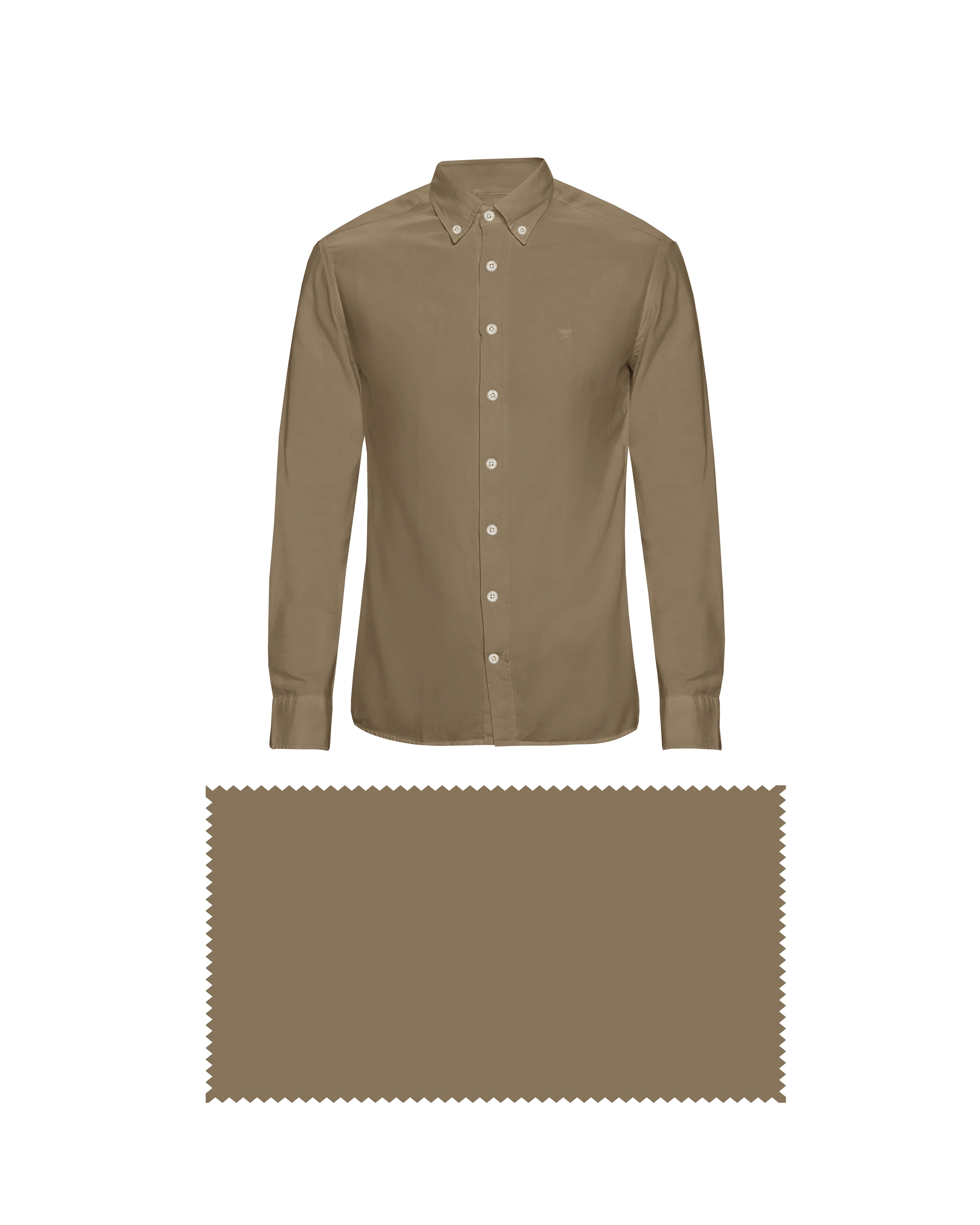 LIGHT BROWN SOLID PLAIN COTTON SHIRT + HEAVY BLUE FORMAL COTTON PANT