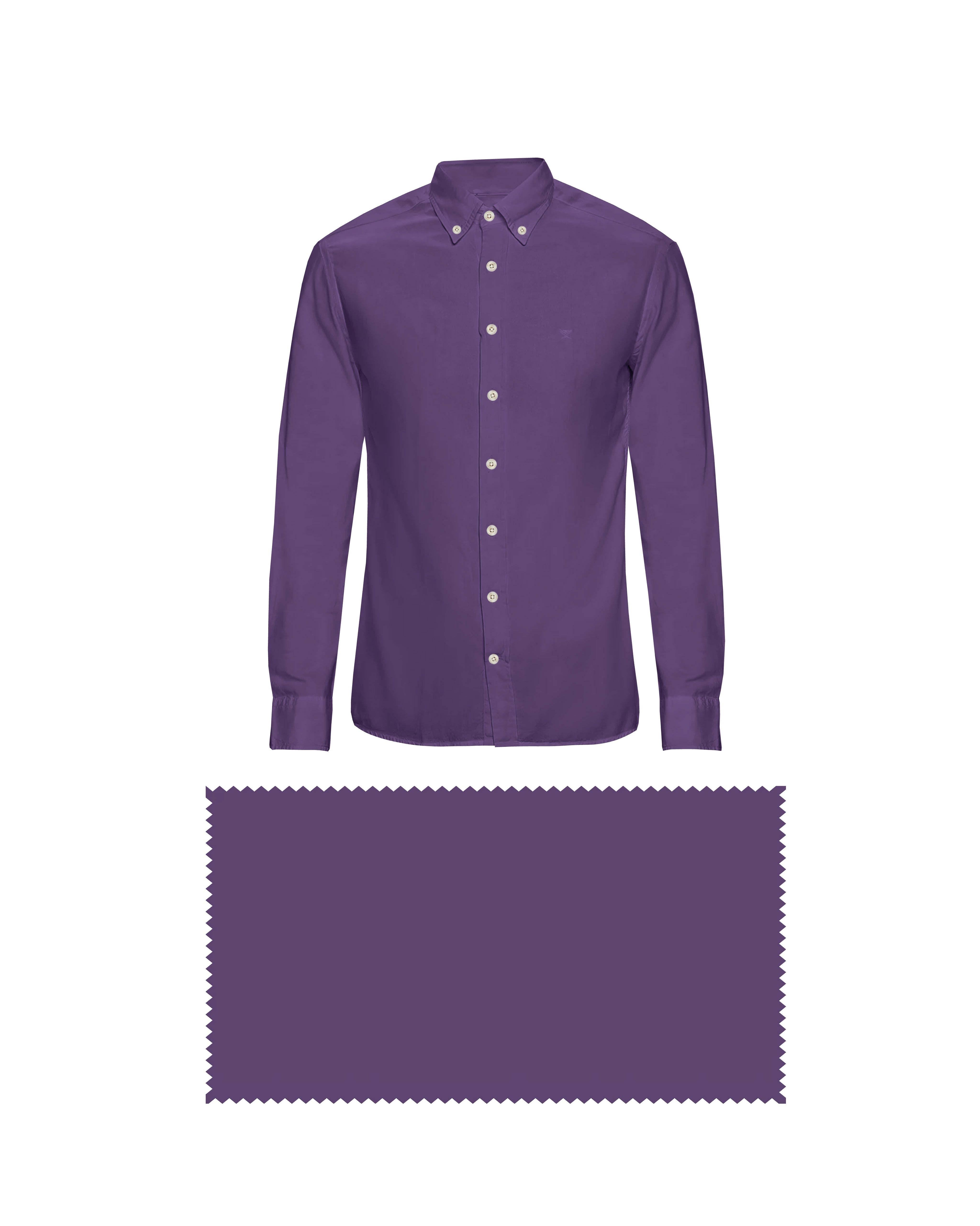 VIOLET PARADISE SOLID PLAIN COTTON SHIRT + SILVER GREY FORMAL COTTON PANT