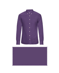 VIOLET PARADISE SOLID PLAIN COTTON SHIRT + SILVER GREY FORMAL COTTON PANT