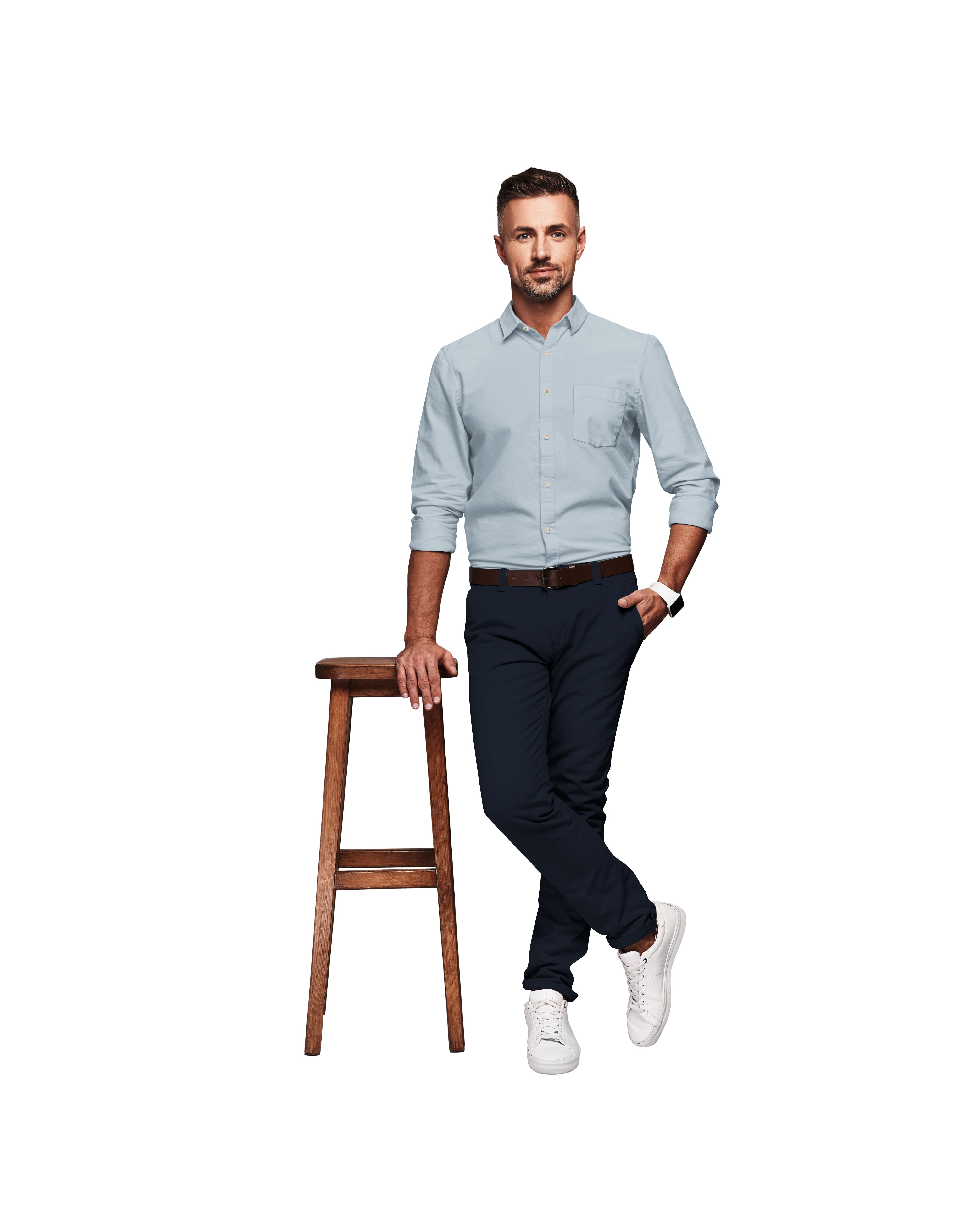LIGHT SKY BLUE SOLID PLAIN COTTON SHIRT